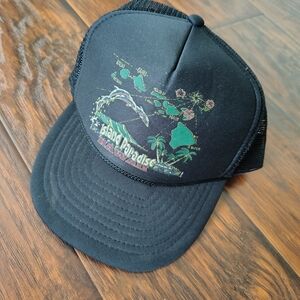 Vintage 90s Island Paradise Hawaii snapback trucker cap hat With Dolphins